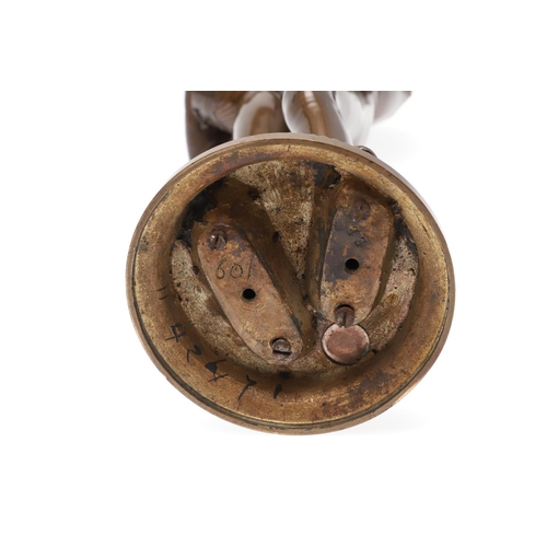 889 - PAUL DUBOIS (FRENCH 1829 - 1905). 19th century brown patinated bronze of the 'Chanteur Florentine', ... 