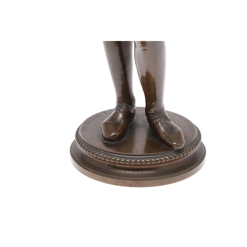 889 - PAUL DUBOIS (FRENCH 1829 - 1905). 19th century brown patinated bronze of the 'Chanteur Florentine', ... 