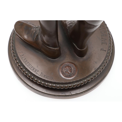 889 - PAUL DUBOIS (FRENCH 1829 - 1905). 19th century brown patinated bronze of the 'Chanteur Florentine', ... 