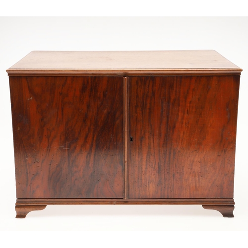 890 - A 19TH CENTURY WALNUT TABLE TOP COLLECTOR'S CABINET. the doors with brass sliding locks enclosing ni... 