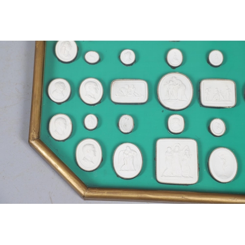 891 - A SET OF 19TH CENTURY GRAND TOUR PLASTER MEDALLIONS. of varying oval and rectangular size, 62 in tot... 