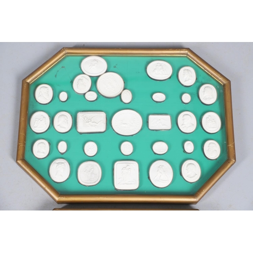 891 - A SET OF 19TH CENTURY GRAND TOUR PLASTER MEDALLIONS. of varying oval and rectangular size, 62 in tot... 
