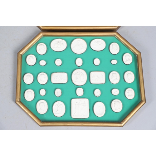 891 - A SET OF 19TH CENTURY GRAND TOUR PLASTER MEDALLIONS. of varying oval and rectangular size, 62 in tot... 