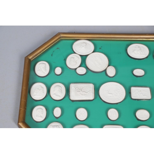 891 - A SET OF 19TH CENTURY GRAND TOUR PLASTER MEDALLIONS. of varying oval and rectangular size, 62 in tot... 