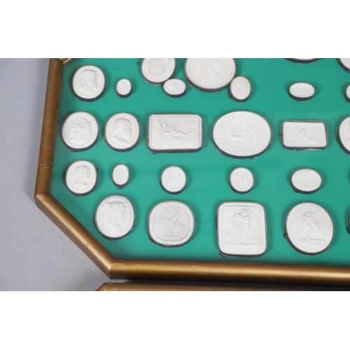 891 - A SET OF 19TH CENTURY GRAND TOUR PLASTER MEDALLIONS. of varying oval and rectangular size, 62 in tot... 