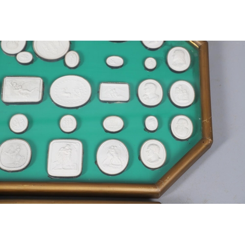 891 - A SET OF 19TH CENTURY GRAND TOUR PLASTER MEDALLIONS. of varying oval and rectangular size, 62 in tot... 