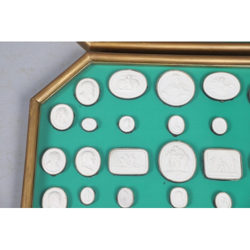 891 - A SET OF 19TH CENTURY GRAND TOUR PLASTER MEDALLIONS. of varying oval and rectangular size, 62 in tot... 