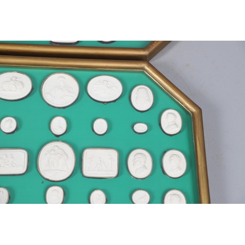 891 - A SET OF 19TH CENTURY GRAND TOUR PLASTER MEDALLIONS. of varying oval and rectangular size, 62 in tot... 