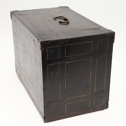 905 - A 17TH CENTURY EBONISED TABLE TOP COLLECTOR'S CABINET. of rectangular form with bone inlaid top and ... 