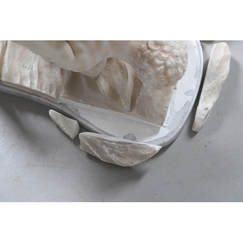 906 - AFTER THE ANTIQUE, 'THE WRESTLERS'. Carrara marble, upon a polished grey marble base, height 45cm, d... 