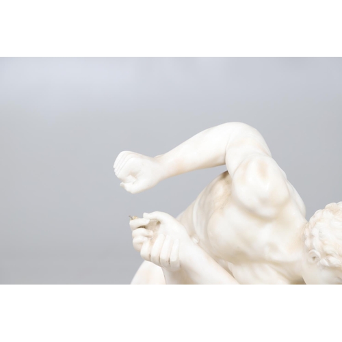 906 - AFTER THE ANTIQUE, 'THE WRESTLERS'. Carrara marble, upon a polished grey marble base, height 45cm, d... 