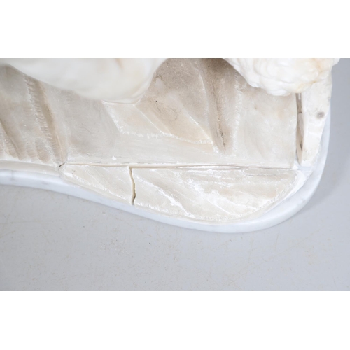 906 - AFTER THE ANTIQUE, 'THE WRESTLERS'. Carrara marble, upon a polished grey marble base, height 45cm, d... 