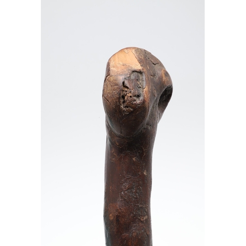 134 - AN IRISH SILVER MOUNTED SHILLELAGH. An Irish Shillelagh of traditional form, the end carved with a t... 