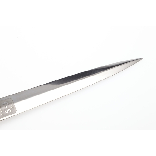 144 - A RECENT FAIRBAIRN SYKES TYPE KNIFE BY JOSEPH RODGERS. With a 17 cm pointed blade marked 'Joseph Rod... 