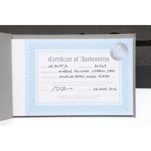144 - A RECENT FAIRBAIRN SYKES TYPE KNIFE BY JOSEPH RODGERS. With a 17 cm pointed blade marked 'Joseph Rod... 