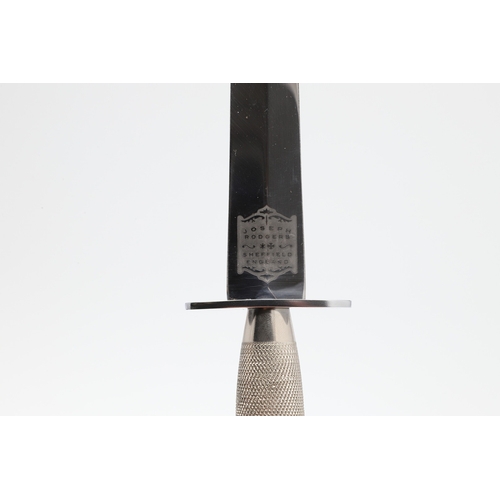 144 - A RECENT FAIRBAIRN SYKES TYPE KNIFE BY JOSEPH RODGERS. With a 17 cm pointed blade marked 'Joseph Rod... 