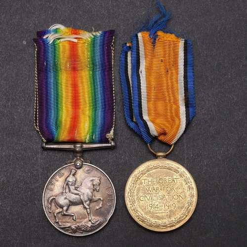 1247 - A FIRST WORLD WAR PAIR TO THE ROYAL ARTILLERY. A Great War pair comprising War Medal and Victory Med... 