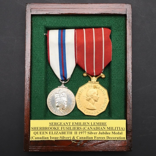 1001 - A QUEEN ELIZABETH II 1977 SILVER JUBILEE MEDAL AND CANADIAN FORCERS DECORATION. A pair comprising El... 