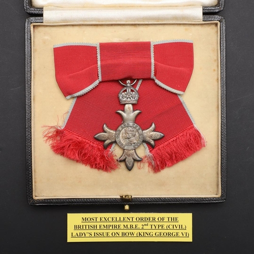 1004 - A GEORGE VI MOST EXCELLENT ORDER OF THE BRITISH EMPIRE, MBE CIVIL DIVISION. The Most Excellent Order... 