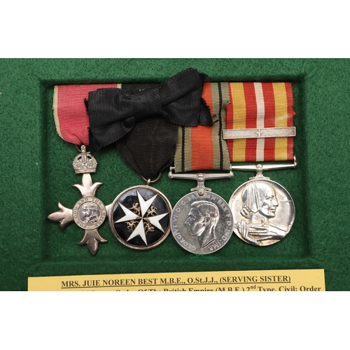 1017 - A BRITISH EMPIRE GROUP OF FOUR NURSING MEDALS TO A SERVING SISTER. A group of four comprising Member... 