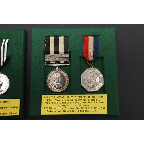 1019 - A COLLECTION OF ORDER OF ST JOHN AWARDS, AMBULANCE AND POLICE LONG SERVICE AWARDS. An Ambulance Serv... 