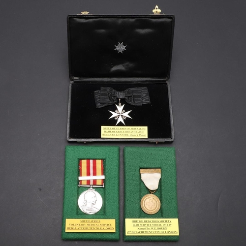 1020 - A COLLECTION OF NURSING MEDALS INCLUDING AN ORDER OF ST JOHN BREAST BADGE. The Order of St John of J... 