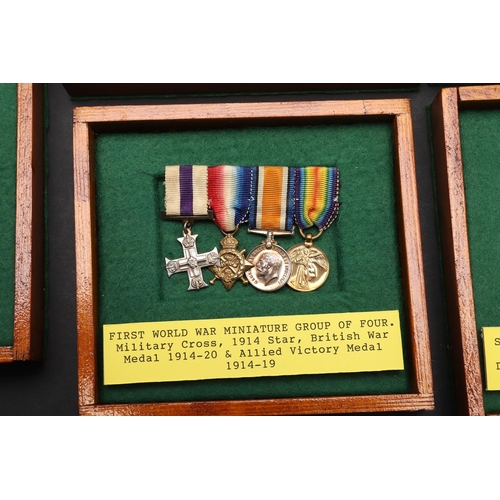 1025 - A COLLECTION OF MINIATURE MEDALS TO INCLUDE A MILITARY CROSS TRIO. A collection of miniature medals:... 