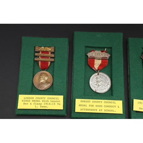 1037 - A COLLECTION OF SCHOOL ATTENDANCE MEDALS AND UNOFFICIAL CORONATION MEDALS. An unofficial coronation ... 