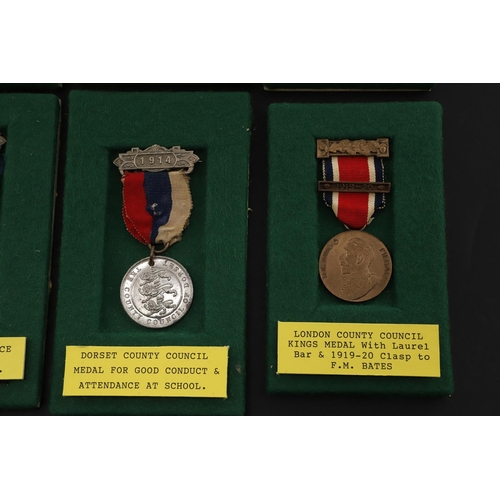 1037 - A COLLECTION OF SCHOOL ATTENDANCE MEDALS AND UNOFFICIAL CORONATION MEDALS. An unofficial coronation ... 