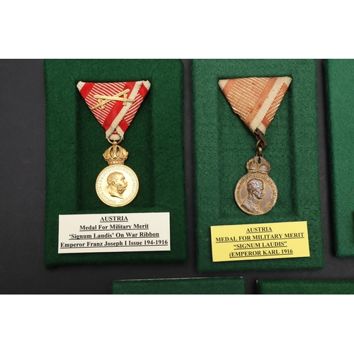 1041 - AUSTRIA: A COLLECTION OF FIVE AWARDS INCLUDING MEDALS OR MILITARY MERIT. A Medal for Military Merit,... 