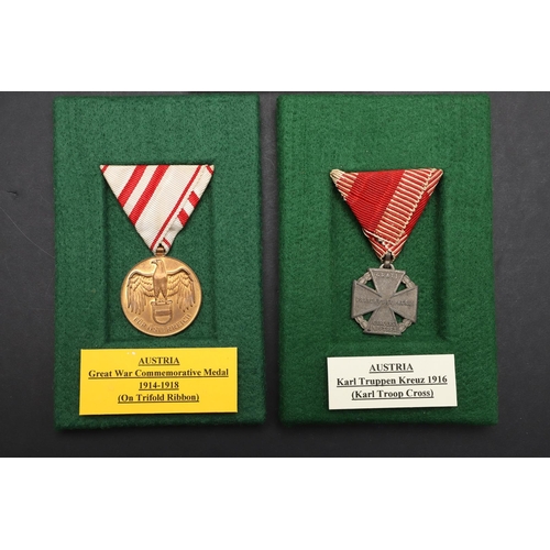 1041 - AUSTRIA: A COLLECTION OF FIVE AWARDS INCLUDING MEDALS OR MILITARY MERIT. A Medal for Military Merit,... 