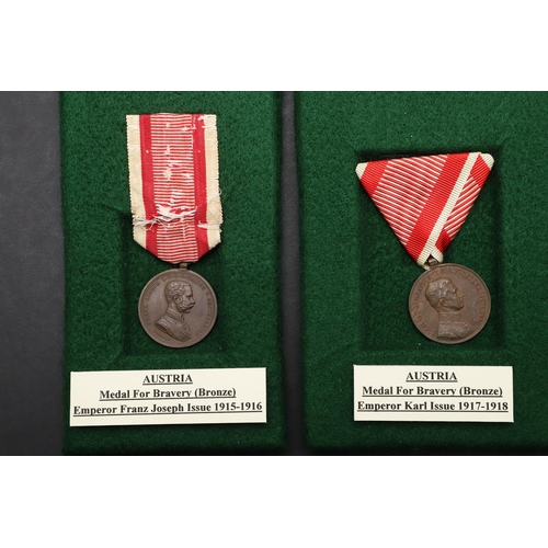 1043 - AUSTRIA: FOUR FIRST WORLD WAR BRAVERY MEDALS. A medal for bravery, Emperor Franz Joseph issue 1915-1... 