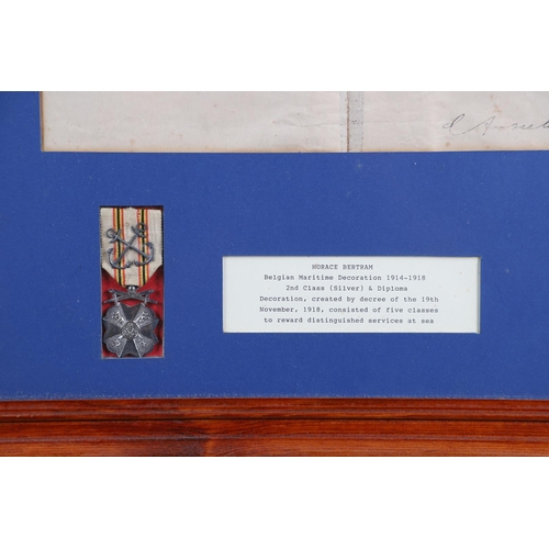 1050 - BELGIUM: A FIRST WORLD WAR MARITIME DECORATION WITH CERTIFICATE. A Belgian maritime Decoration 1914-... 