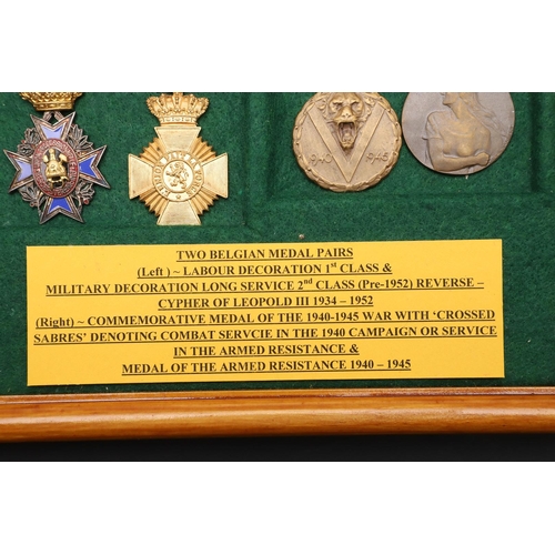 1056 - BELGIUM: TWO PAIRS OF SECOND WORLD WAR ERA MEDALS. A pair of medals comprising Labour Decoration 1st... 