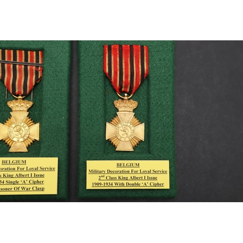 1058 - BELGIUM: A COLLECTION OF LONG SERVICE AWARDS. The Military Decoration of loyal service 1st class, Ki... 