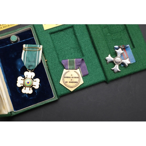 1059 - BRAZIL: NAVAL DISTINGUISHED SERVICE MEDAL AND TWO OTHER AWARDS. The Brazilian Order of Military Meri... 