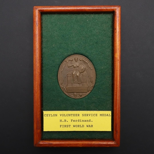 1066 - CEYLON: A FIRST WORLD WAR VOLUNTEER SERVICE MEDAL. A First World War Volunteer Service Medal named t... 