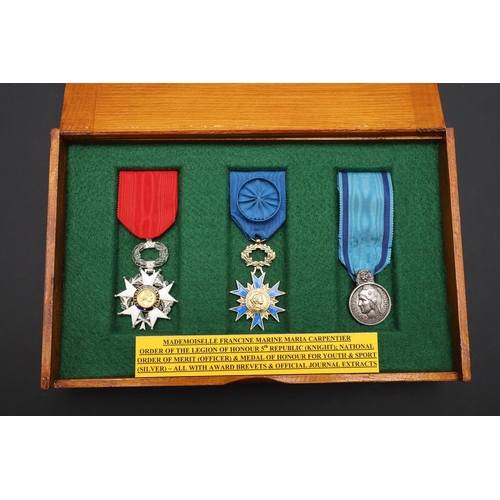 1076 - FRANCE: GROUP OF THREE INCLUDING ORDER OF THE LEGION OF HONOUR. A group of three comprising Order of... 