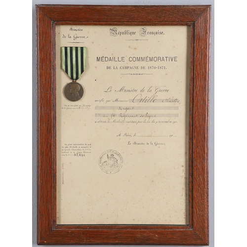 1079 - FRANCE: A COLLECTION OF FRAMED FIRST WORLD WAR MEDALS WITH CERTIFICATES. A First World War group of ... 