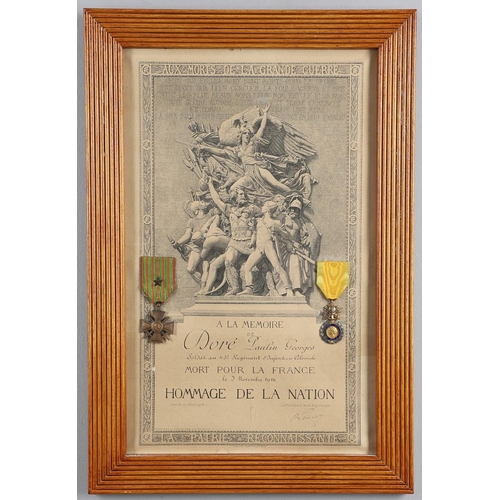 1080 - FRANCE: A COLLECTION OF SIX FRAMED GREAT WAR PAIRS WITH CERTIFICATES. A collection of pairs comprisi... 