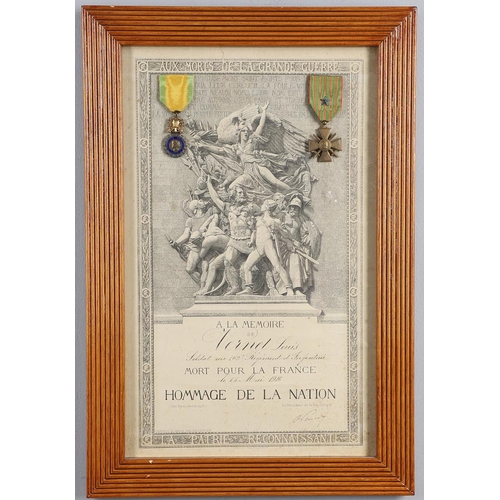 1080 - FRANCE: A COLLECTION OF SIX FRAMED GREAT WAR PAIRS WITH CERTIFICATES. A collection of pairs comprisi... 