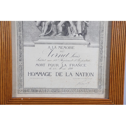 1080 - FRANCE: A COLLECTION OF SIX FRAMED GREAT WAR PAIRS WITH CERTIFICATES. A collection of pairs comprisi... 