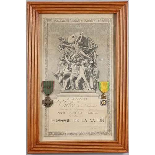 1080 - FRANCE: A COLLECTION OF SIX FRAMED GREAT WAR PAIRS WITH CERTIFICATES. A collection of pairs comprisi... 