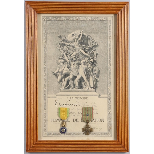 1080 - FRANCE: A COLLECTION OF SIX FRAMED GREAT WAR PAIRS WITH CERTIFICATES. A collection of pairs comprisi... 