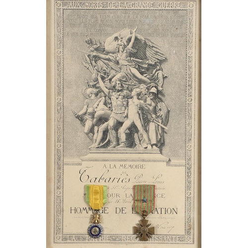 1080 - FRANCE: A COLLECTION OF SIX FRAMED GREAT WAR PAIRS WITH CERTIFICATES. A collection of pairs comprisi... 