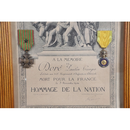 1080 - FRANCE: A COLLECTION OF SIX FRAMED GREAT WAR PAIRS WITH CERTIFICATES. A collection of pairs comprisi... 