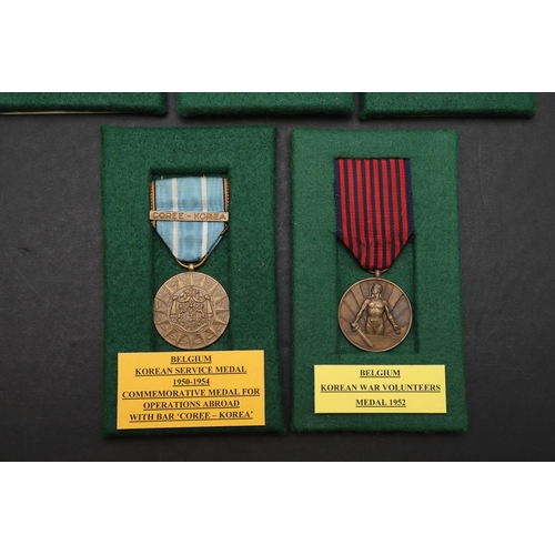 1095 - KOREA AND OTHERS: KOREAN, FRENCH AND BELGIAN KOREAN WAR MEDALS. A United Nations Korea Service Medal... 