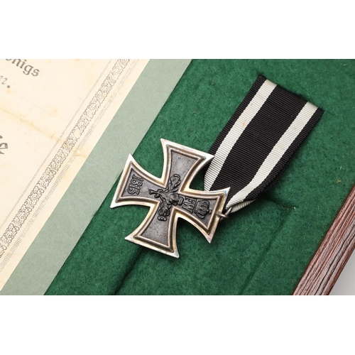 1117 - IMPERIAL GERMANY: A PRUSSIAN IRON CROSS WITH AWARD CERTIFICATE. A Prussian Iron Cross, 2nd Class, da... 