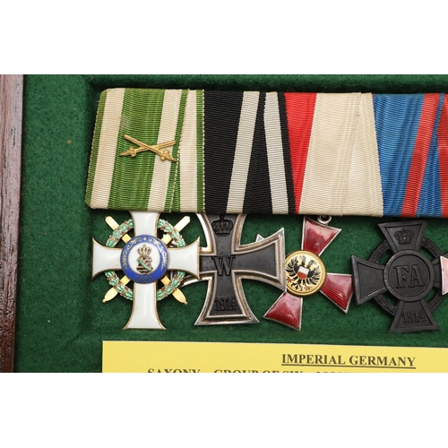 1123 - IMPERIAL GERMANY: A SAXONY IRON CROSS GROUP OF SIX. A group of six comprising The order of Albrecht,... 