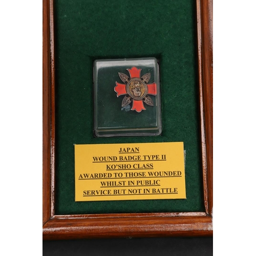 1159 - JAPAN: A COLLECTION OF SIX MEDALS INCLUDING A WOUND BADGE. A Japanese China incident Medal 1937-45 i... 